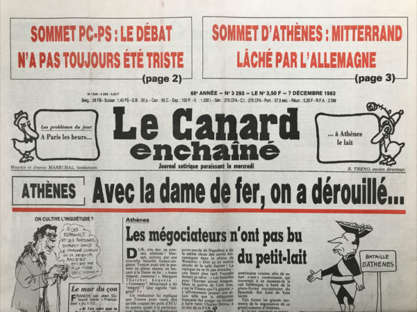 N° 3293 du Canard Enchaîné -  7 Décembre 1983