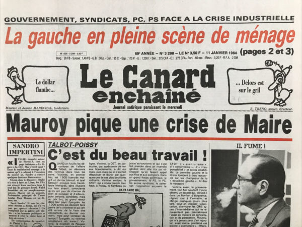N° 3298 du Canard Enchaîné -  11 Janvier 1984
