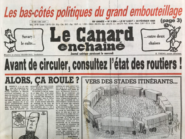 N° 3304 du Canard Enchaîné -  22 Février 1984