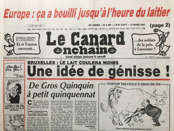 N° 3307 du Canard Enchaîné -  14 Mars 1984
