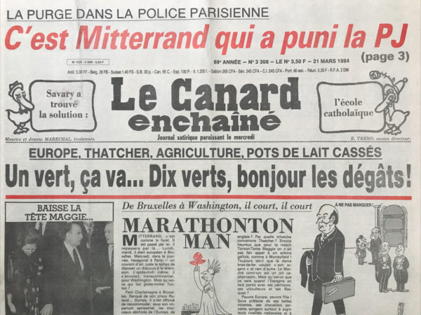 N° 3308 du Canard Enchaîné -  21 Mars 1984
