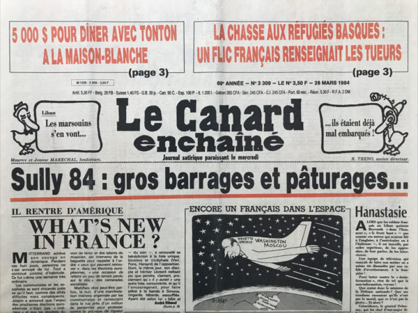 N° 3309 du Canard Enchaîné -  28 Mars 1984