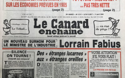 N° 3311 du Canard Enchaîné –  11 Avril 1984