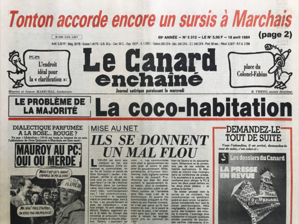 N° 3312 du Canard Enchaîné -  18 Avril 1984