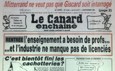N° 3332 du Canard Enchaîné –  5 Septembre 1984