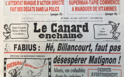 N° 3336 du Canard Enchaîné –  3 Octobre 1984