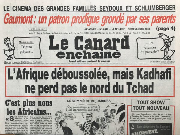 N° 3346 du Canard Enchaîné -  12 Décembre 1984