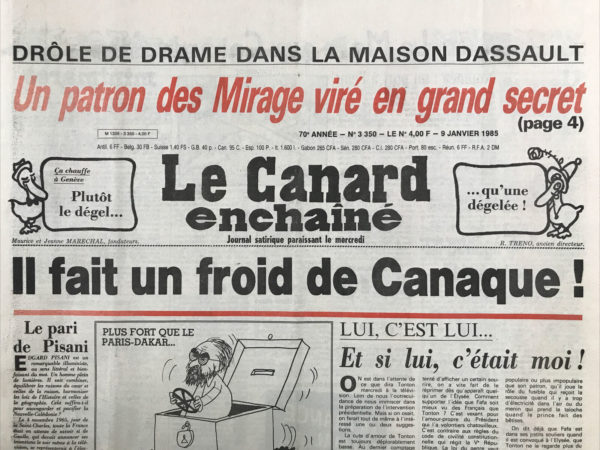 N° 3350 du Canard Enchaîné -  9 Janvier 1985
