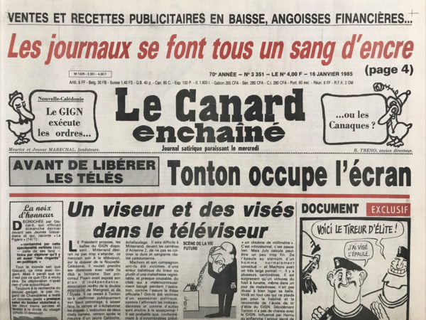 N° 3351 du Canard Enchaîné -  16 Janvier 1985