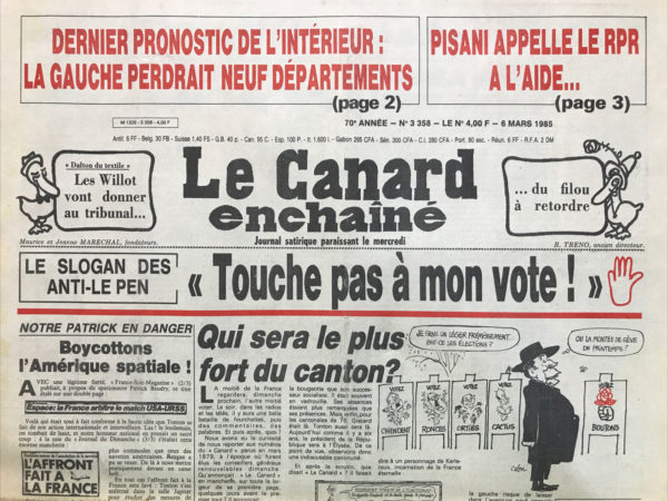 N° 3358 du Canard Enchaîné -  6 Mars 1985
