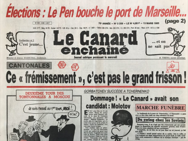 N° 3359 du Canard Enchaîné -  13 Mars 1985