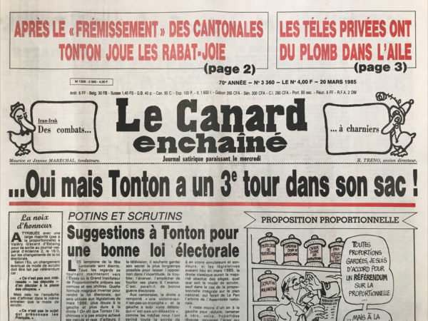 N° 3360 du Canard Enchaîné -  20 Mars 1985