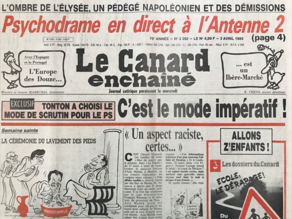 N° 3362 du Canard Enchaîné -  3 Avril 1985