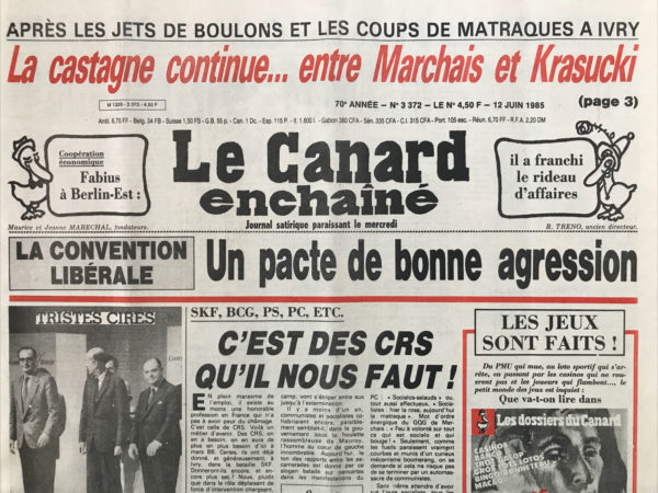 N° 3372 du Canard Enchaîné -  12 Juin 1985