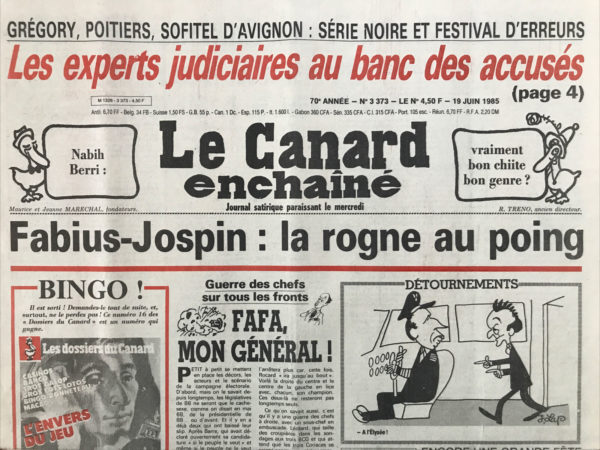 N° 3373 du Canard Enchaîné -  19 Juin 1985