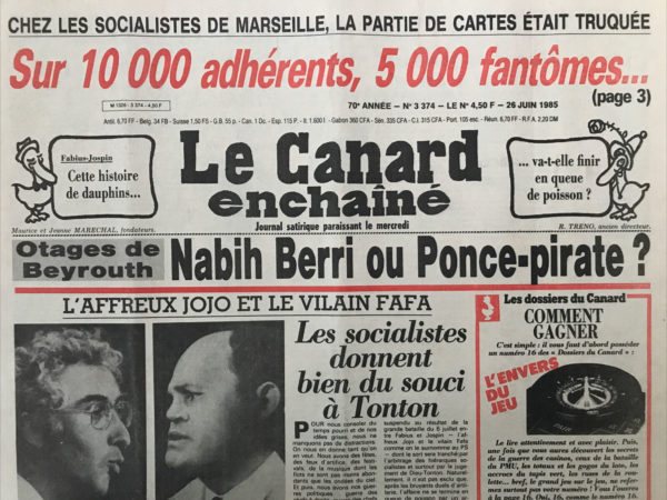 N° 3374 du Canard Enchaîné -  26 Juin 1985