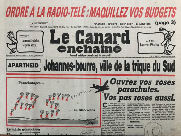 N° 3378 du Canard Enchaîné -  24 Juillet 1985
