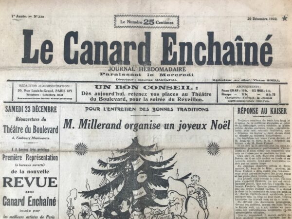 N° 338 du Canard Enchaîné -  20 Décembre 1922