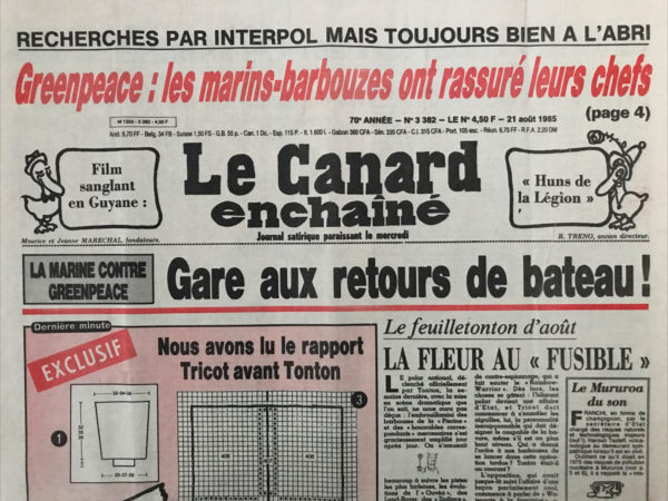 N° 3382 du Canard Enchaîné -  21 Août 1985