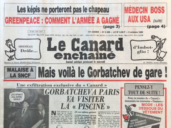 N° 3388 du Canard Enchaîné -  2 Octobre 1985