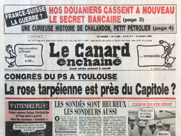 N° 3389 du Canard Enchaîné -  9 Octobre 1985