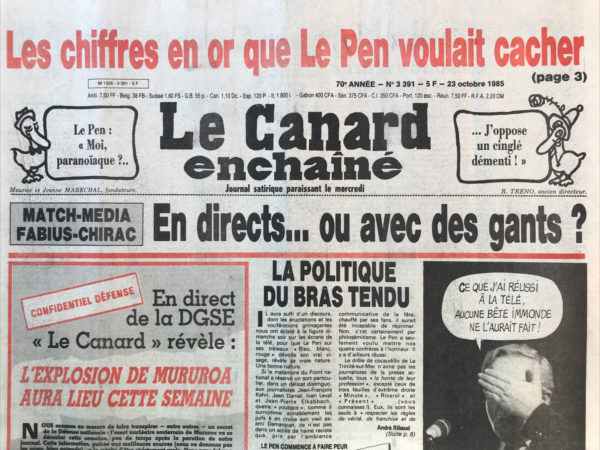 N° 3391 du Canard Enchaîné -  23 Octobre 1985