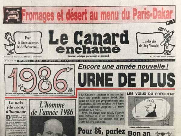 N° 3401 du Canard Enchaîné -  1 Janvier 1986