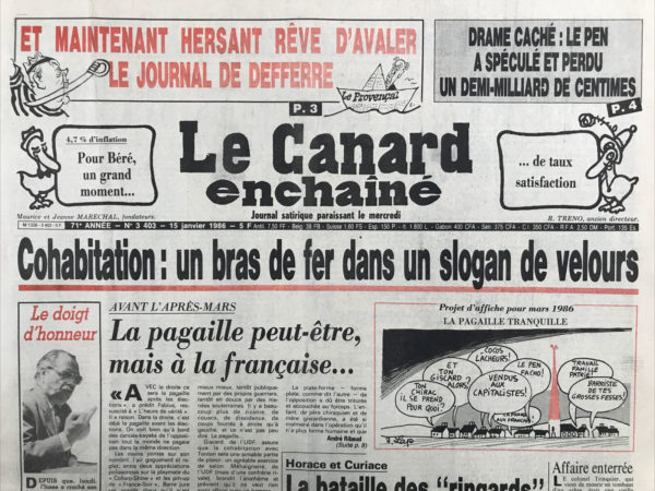 N° 3403 du Canard Enchaîné -  15 Janvier 1986