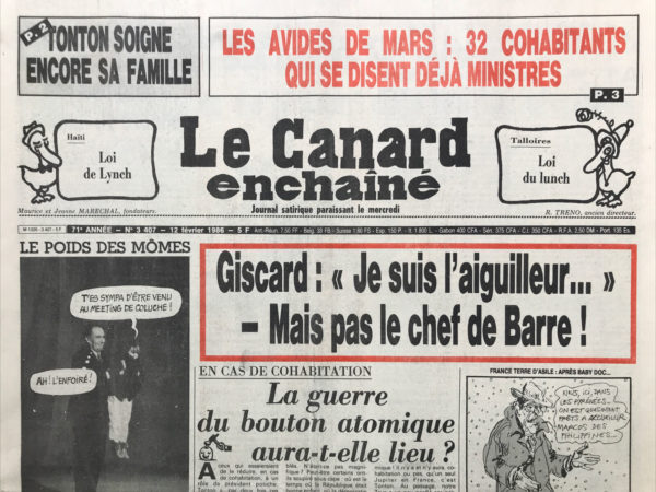 N° 3407 du Canard Enchaîné -  12 Février 1986