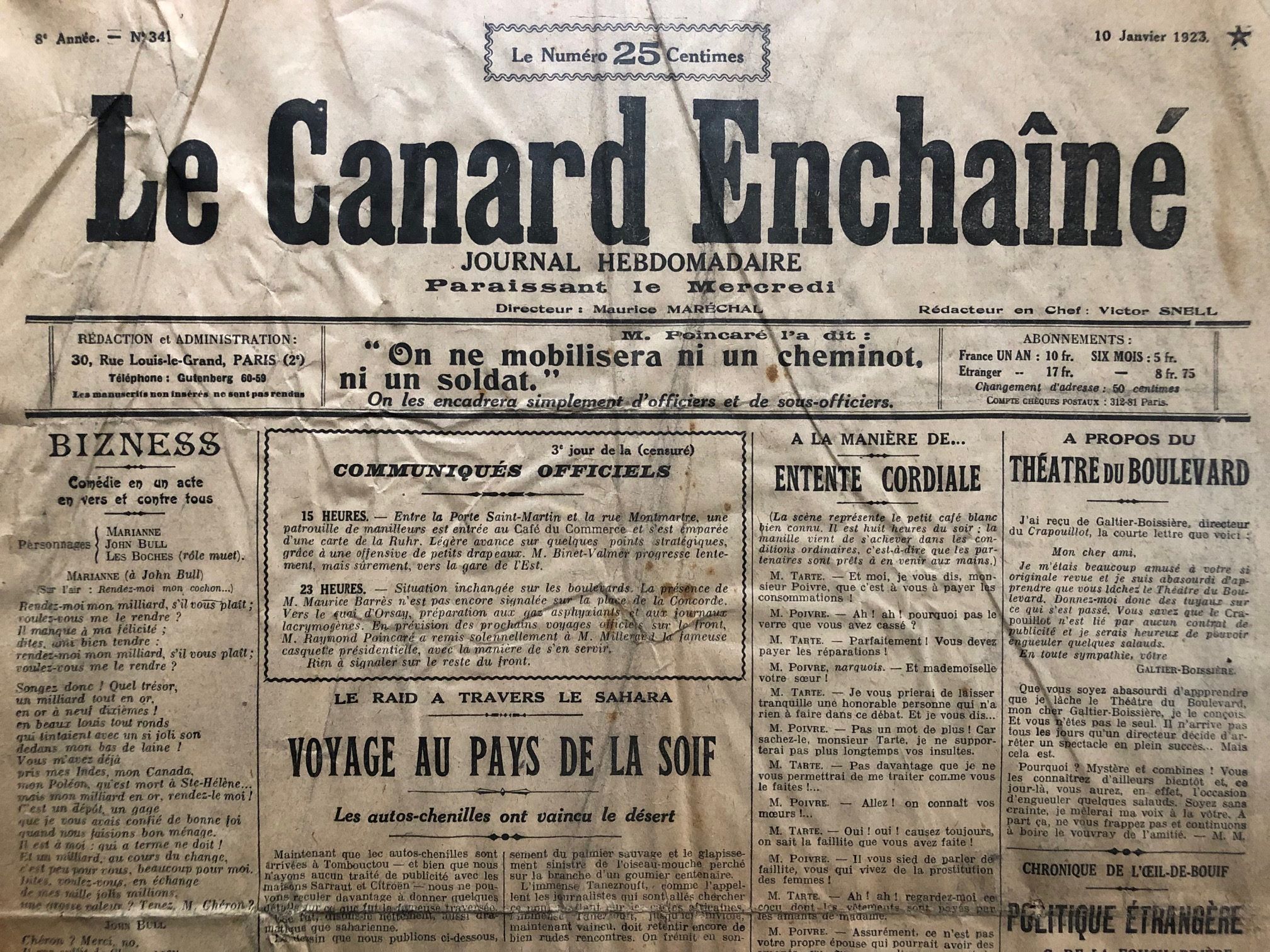 Couac ! | Acheter un Canard | Vente d'Anciens Journaux du Canard Enchaîné. Des Journaux Satiriques de Collection, Historiques & Authentiques de 1916 à 2004 ! | 341