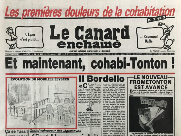 N° 3412 du Canard Enchaîné -  19 Mars 1986