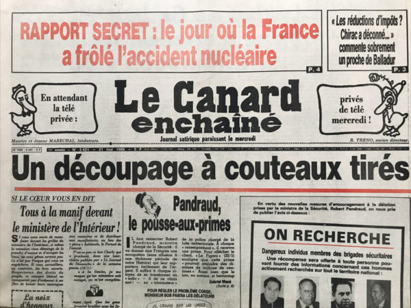 N° 3421 du Canard Enchaîné -  21 Mai 1986