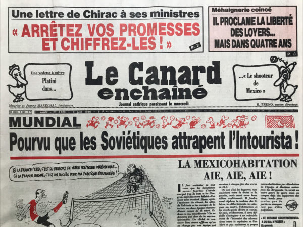 N° 3423 du Canard Enchaîné -  4 Juin 1986