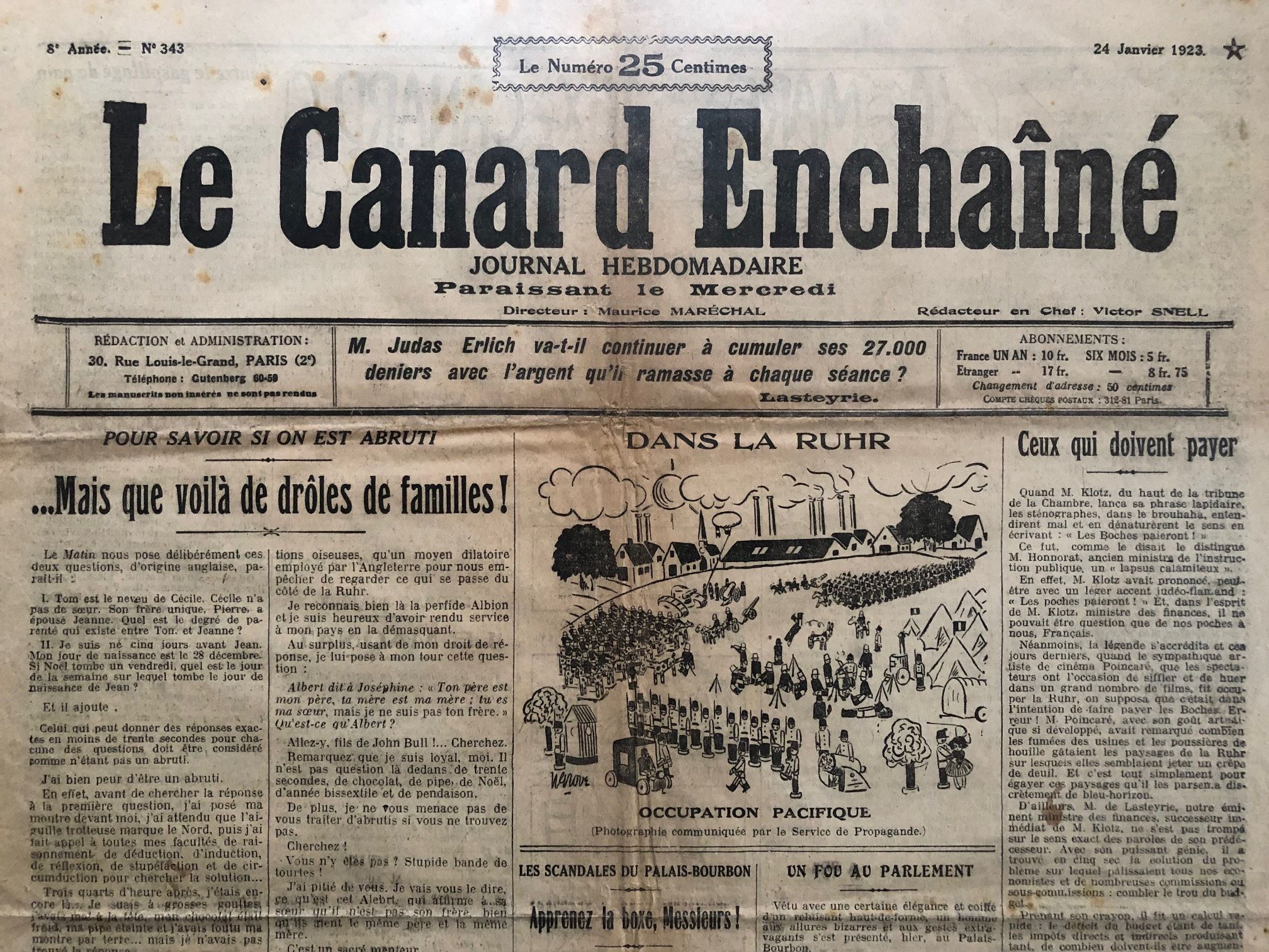 Couac ! | Acheter un Canard | Vente d'Anciens Journaux du Canard Enchaîné. Des Journaux Satiriques de Collection, Historiques & Authentiques de 1916 à 2004 ! | 343
