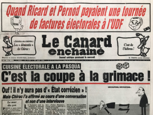 N° 3434 du Canard Enchaîné -  20 Août 1986
