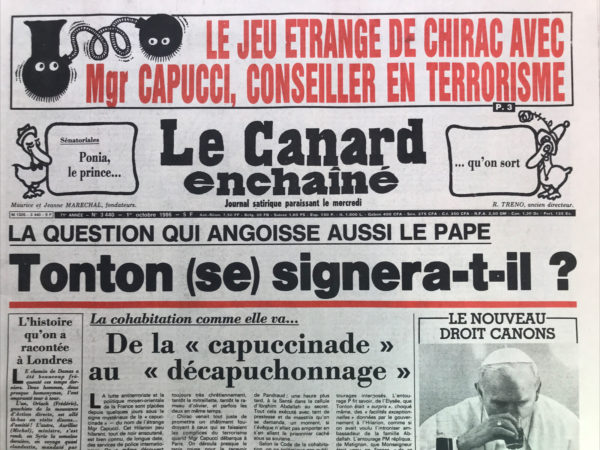 N° 3440 du Canard Enchaîné -  1 Octobre 1986