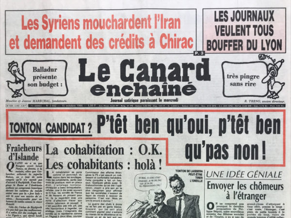 N° 3442 du Canard Enchaîné -  15 Octobre 1986