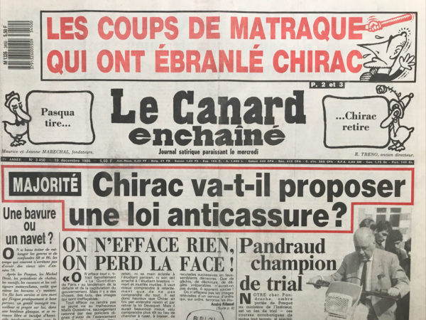 N° 3450 du Canard Enchaîné -  10 Décembre 1986