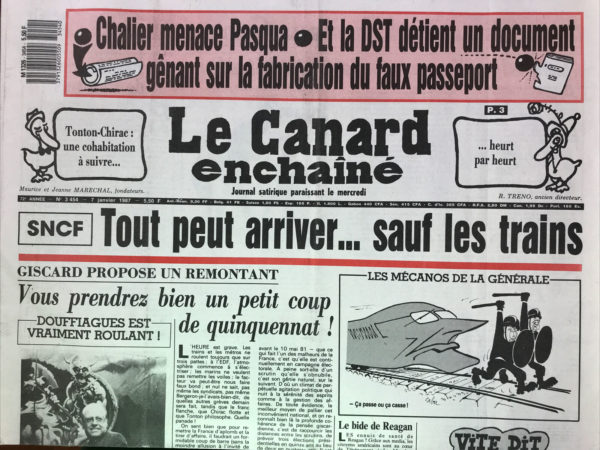 N° 3454 du Canard Enchaîné -  7 Janvier 1987