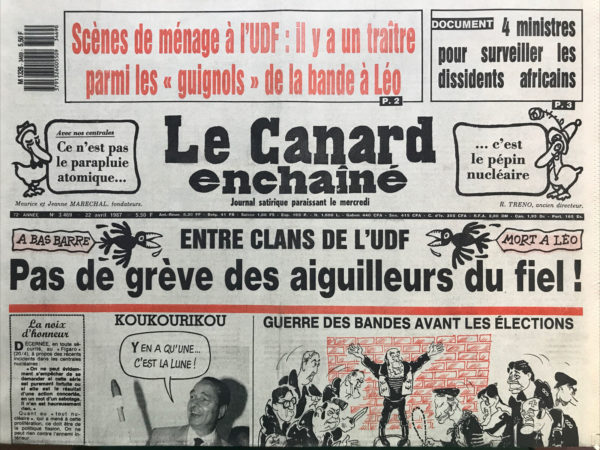 N° 3469 du Canard Enchaîné -  22 Avril 1987