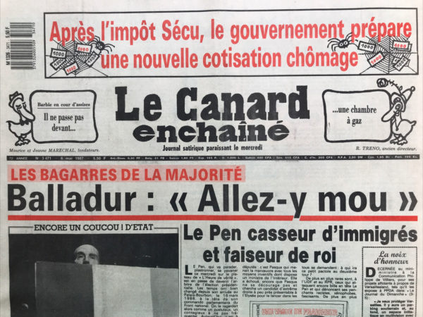 N° 3471 du Canard Enchaîné -  6 Mai 1987