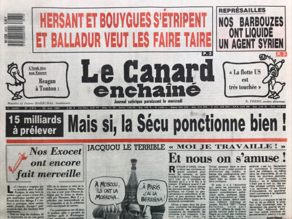 N° 3473 du Canard Enchaîné -  20 Mai 1987
