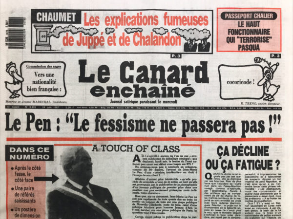 N° 3478 du Canard Enchaîné -  24 Juin 1987