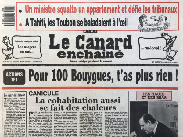 N° 3479 du Canard Enchaîné -  1 Juillet 1987
