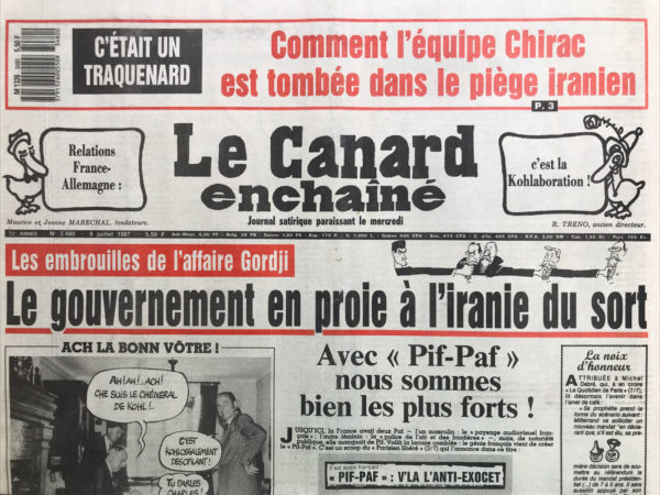 N° 3480 du Canard Enchaîné -  8 Juillet 1987