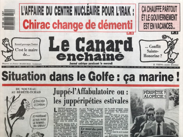 N° 3485 du Canard Enchaîné -  12 Août 1987