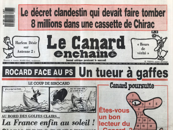 N° 3486 du Canard Enchaîné -  19 Août 1987