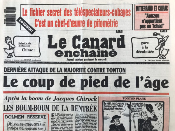 N° 3488 du Canard Enchaîné -  2 Septembre 1987