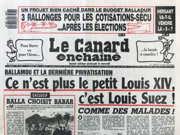 N° 3493 du Canard Enchaîné -  7 Octobre 1987