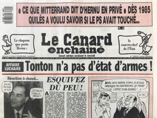 N° 3499 du Canard Enchaîné -  18 Novembre 1987